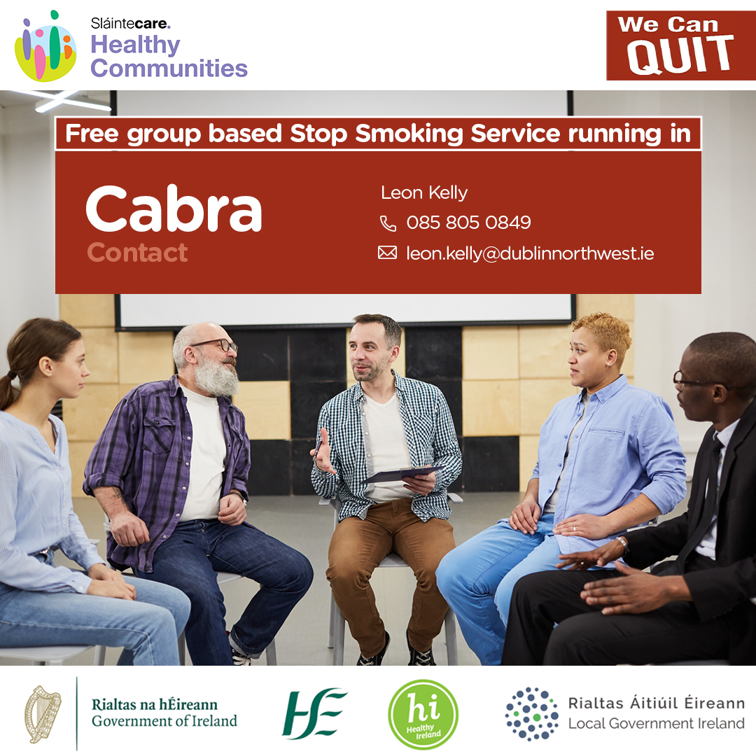📢Stop Smoking Group support for people living in Dublin 7, Starting Feb 9th in Cabra Library.

🗨️'The benefits are you get to meet people who are in the same boat as yourself and who want to give up the smokes' - Charlie Murphy

🟡Sign up today!
bit.ly/3iPU3bm