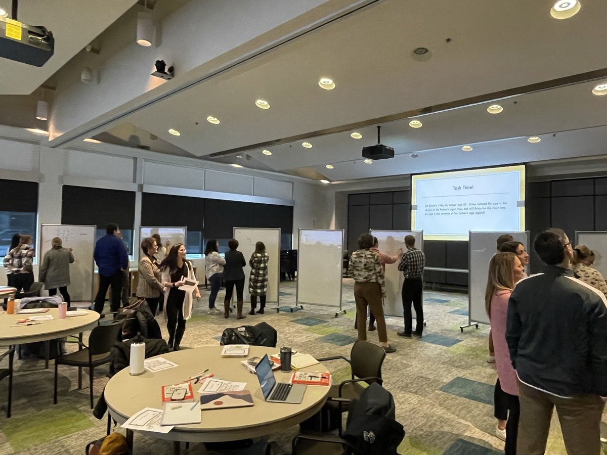 A day of Thinking Classrooms learning! #rvsed teachers are kicking off the morning with a thinking task. <a href="/RVSWhitneyG/">Whitney</a> <a href="/sharonecronin/">Sharon Cronin</a>