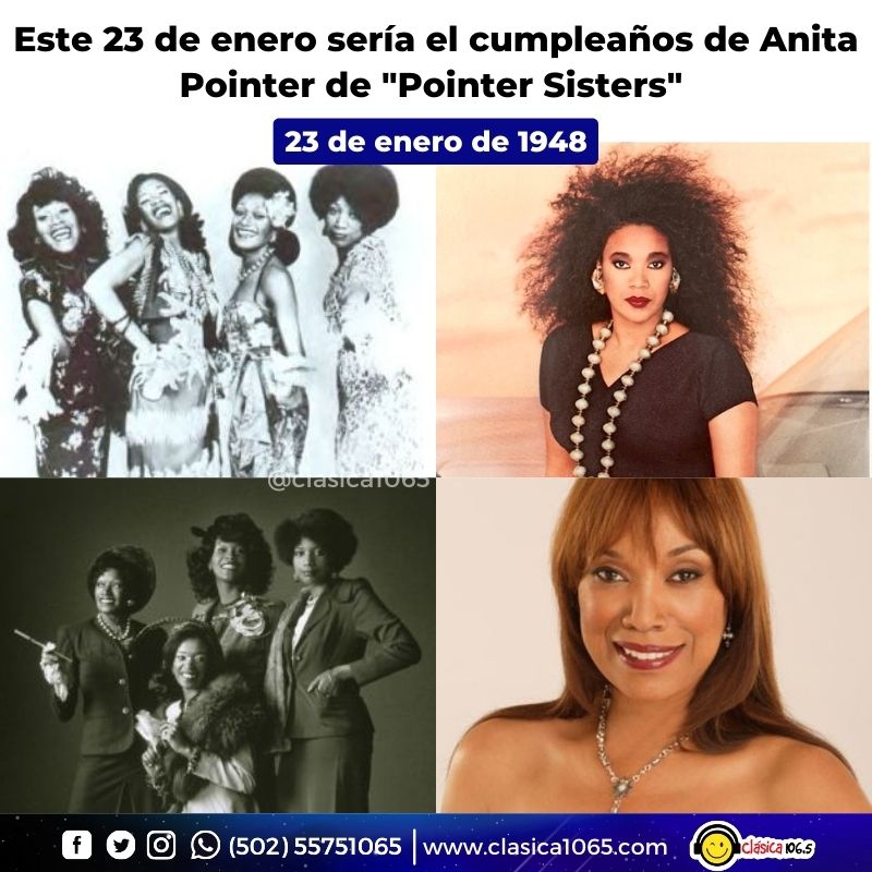 Clasica_1025's tweet image. Anita Pointer, una de las integrantes fundadoras del grupo de R&amp;amp;B  "The Pointer Sisters" estaría cumpliendo 75 años.

Anita Pointer murió en vísperas de año nuevo, el 31 de diciembre de 2022 a causa de cáncer.
.
.
.
#PointerSisters #AnitaPointer #efemerides #Enundiacomohoy