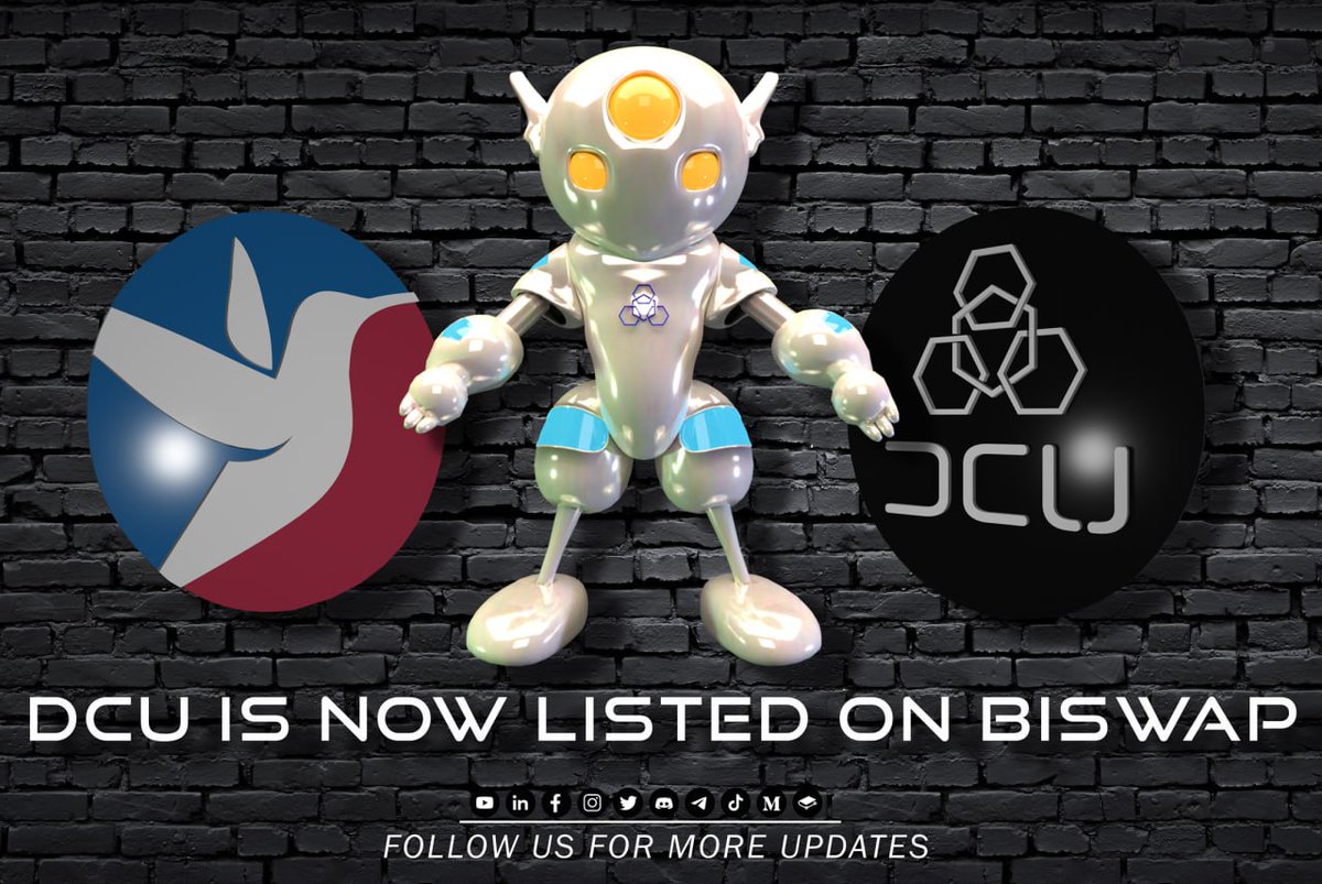 We're happy to announce that $DCU has been listed on Biswap.org  🎉🎉🎉
Happy trading on <a href="/Biswap_Dex/">Biswap</a>!

biswap.org/swap?inputCurr…

#DCU #DCUsmartswap #BNB #crypto #BTC #ETH #binance #biswap <a href="/Biswap_Dex/">Biswap</a> #trading