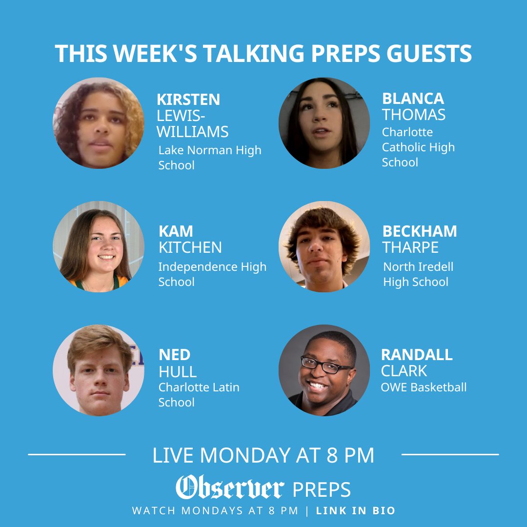Here are some of the guests on #TalkingPrepsNC tonight.

Watch live at 8: bit.ly/3HnTkaP