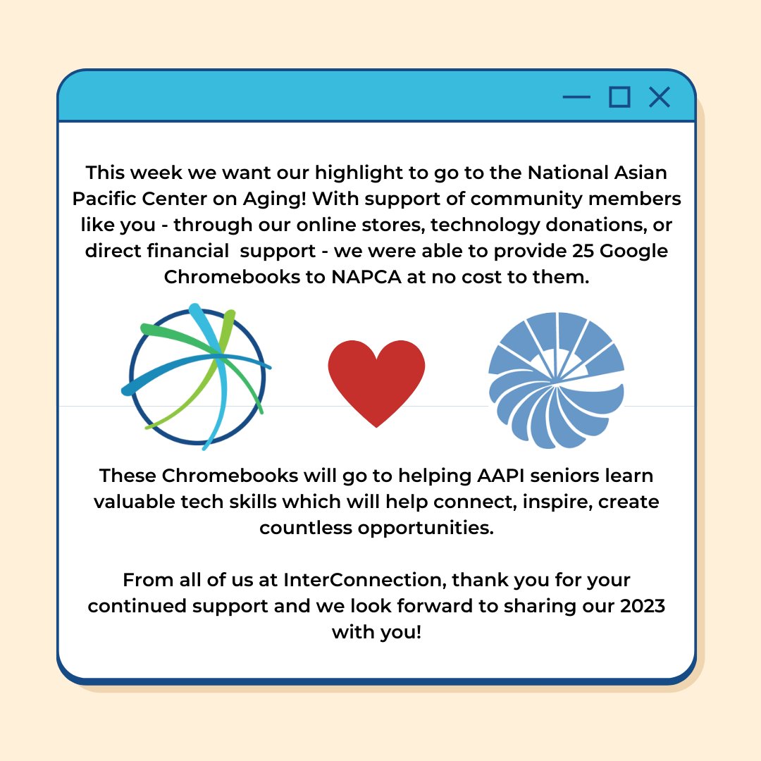 The folks at <a href="/NAPCA_aging/">NAPCA</a> are doing great work providing resources and support for seniors in our community.

With help from supporters like you, we were able to donate 25 Google Chromebooks to NAPCA and continue our work to #BridgetheDigitalDivide