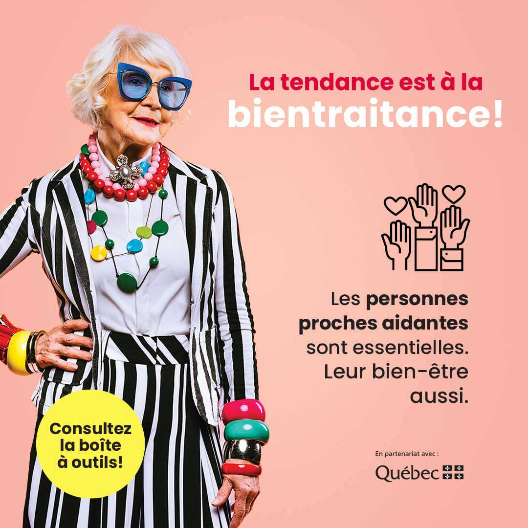 Vous côtoyez une personne proche aidante?
Découvrez des actions ou des attitudes toutes simples pour agir avec bientraitance envers les personnes proches aidantes de votre entourage. 

Suivez la tendance bientraitance!  procheaidance.quebec/bientraitance/…