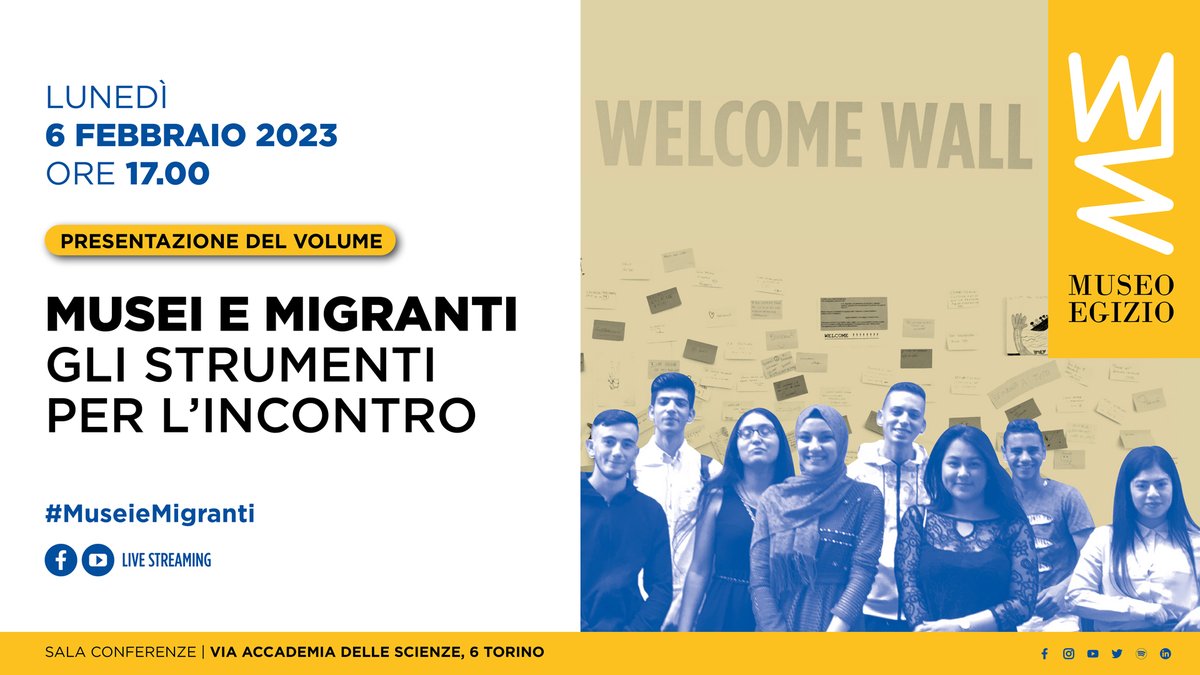 Il volume raccoglie i contributi e i risultati dei tavoli di lavoro del #workshop internazionale svoltosi a Torino tra il 2018 e il 2019. 
Vi aspettiamo il 6 febbraio alle 17:00 per la tavola rotonda. museoegizio.it/esplora/appunt…

#MuseieMigranti