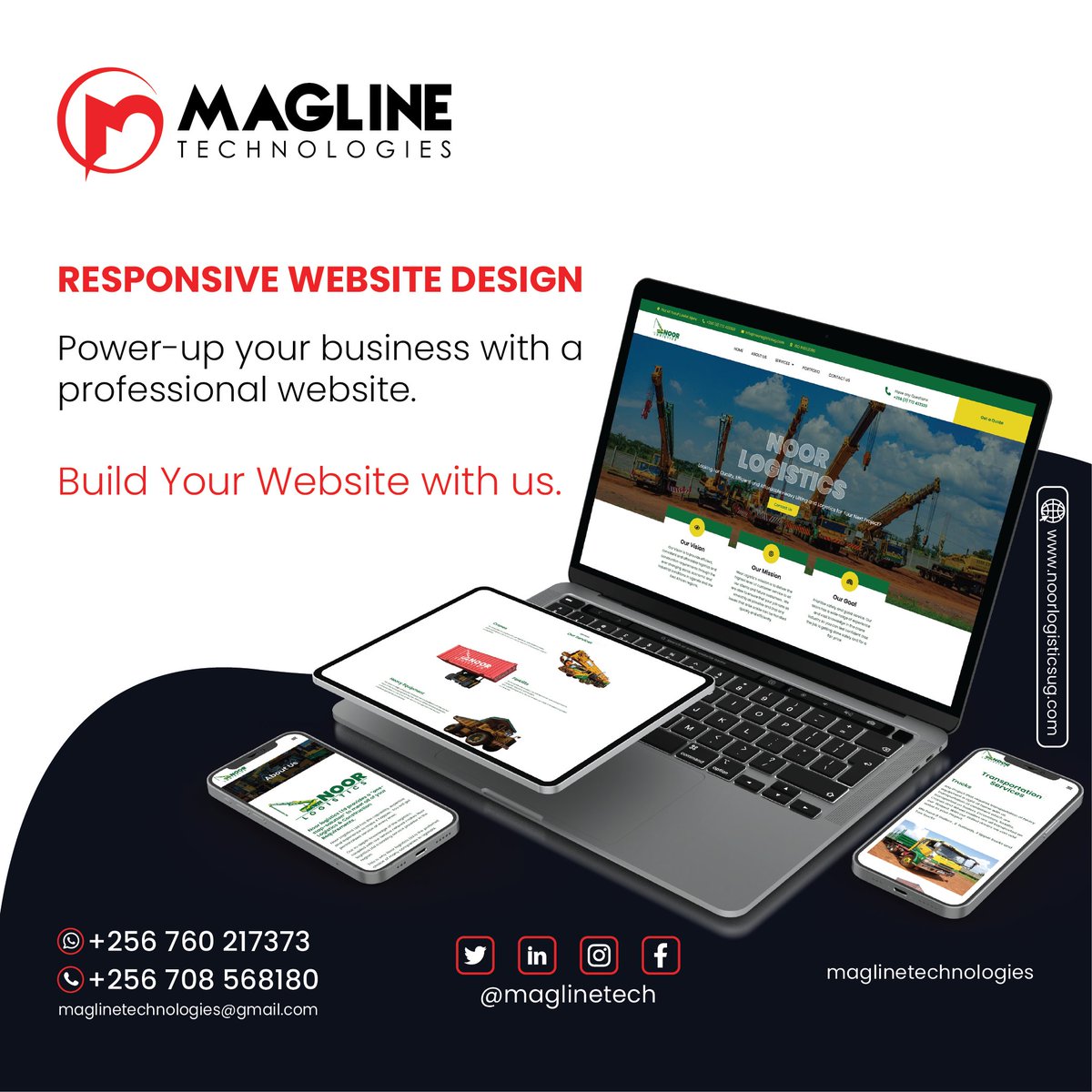 maglinetech's tweet photo. A website is the first impression about your business. It’s important to create a professional website that reflects your brand and clearly communicates what you do.
#webdesign #website #noorlogisticsltd #design #maglinetech #maglinetechnologie  #responsivewebdesign #business https://t.co/ZnZDKKk1aE