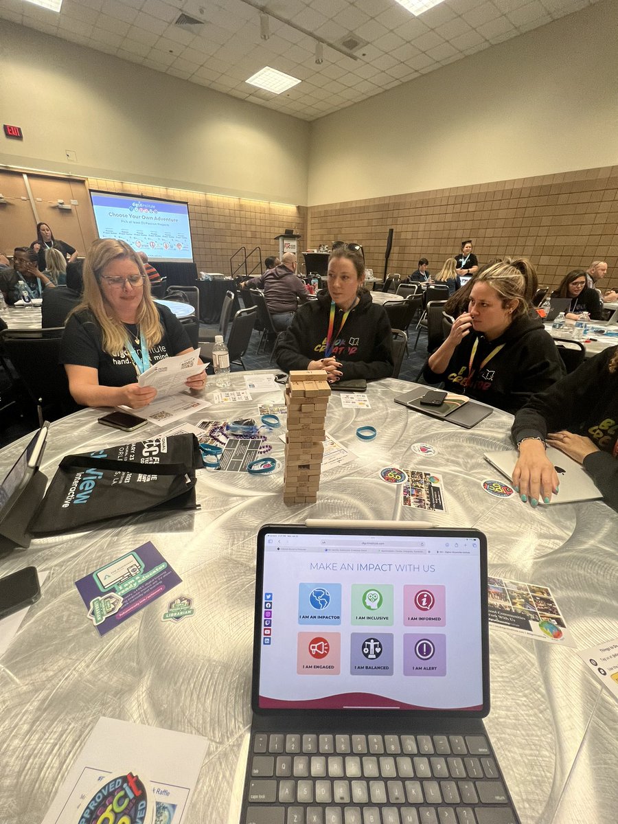 A very lively workshop with @digcitinstitute this afternoon. Learning all about their mission and implementation of their vision. Playing some cybersecurity Jenga w/ my @BookCreatorApp friends was fun too! #digcitacademy #digcitready #digcitimpact #FETC