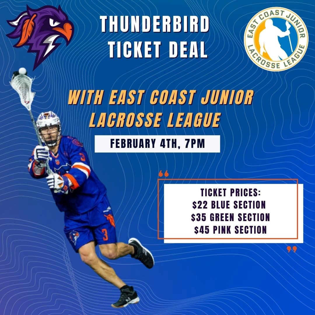 We are offering discounted tickets to the Halifax Thunderbirds game on Saturday Feb 4th. 

Please use the link below to get your tickets and show your support for the ECJLL and the Halifax Thunderbirds!  Let's help fill The Nest!!

thunderbirds.formstack.com/forms/ecjllcom…