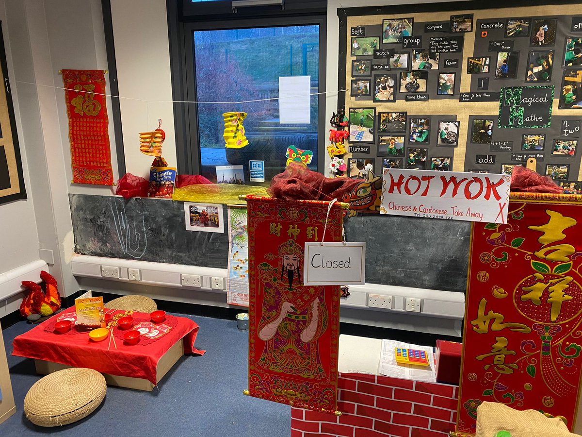 EYRoundhay's tweet photo. Reception celebrated Chinese New Year today tasting noodles, watching some Dragon Dances and making our own menus in the Role Play area 🐉 🍜🧧 #weareroundhay #earlyyears #earlychildhood #chinesenewyear #playislearning https://t.co/pGp7GdCjew