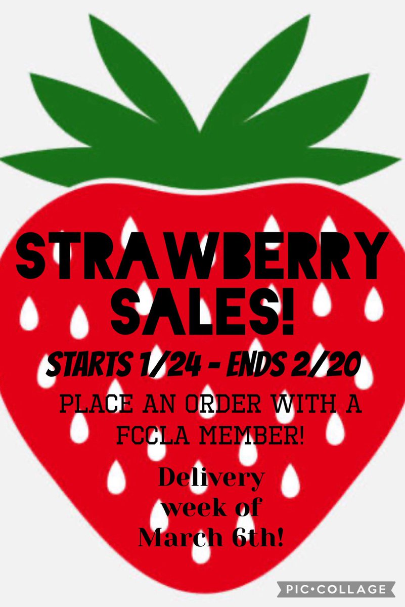 clarinda_fccla's tweet photo. FCCLA starts their Strawberry sales fundraiser tomorrow! Reach out to Clarinda.FCCLA or a FCCLA member to place your order. Delicious fresh strawberries straight out of Florida. @CCSDCards https://t.co/diSilTfom3