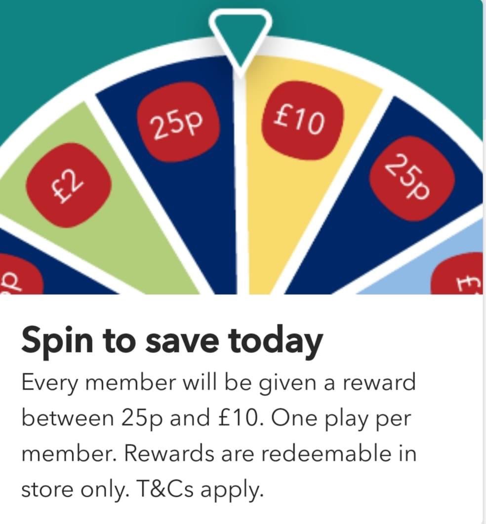 Have you used your chance to spin and save through the Co-op app yet. Get spinning and see what savings you can get 🥳🥳🥳

#itswhatwedo #beingcoop