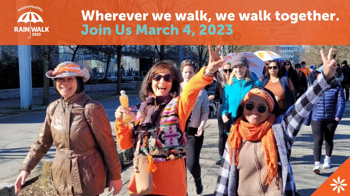 InspireHealth’s 7th annual Rain Walk returns! Join us Saturday March 4th to help make a difference in the lives of cancer patients and their loved ones. Join and start fundraising today! 
inspirehealth.ca/rainwalk 
#RainWalk2023 #InspireHealth #CancerSupport