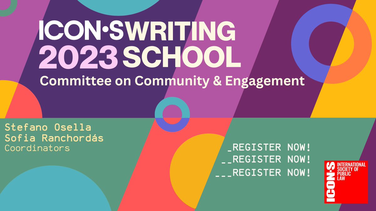 📢📇Want to know how to get published in an international journal or how peer-review works? The 2023 ICON•S Writing School aims to answer these questions &amp; more! Don't miss this chance; registration is now open:t.ly/H_Fl

Coordinators @SRanchordas &amp; @stefano_osella