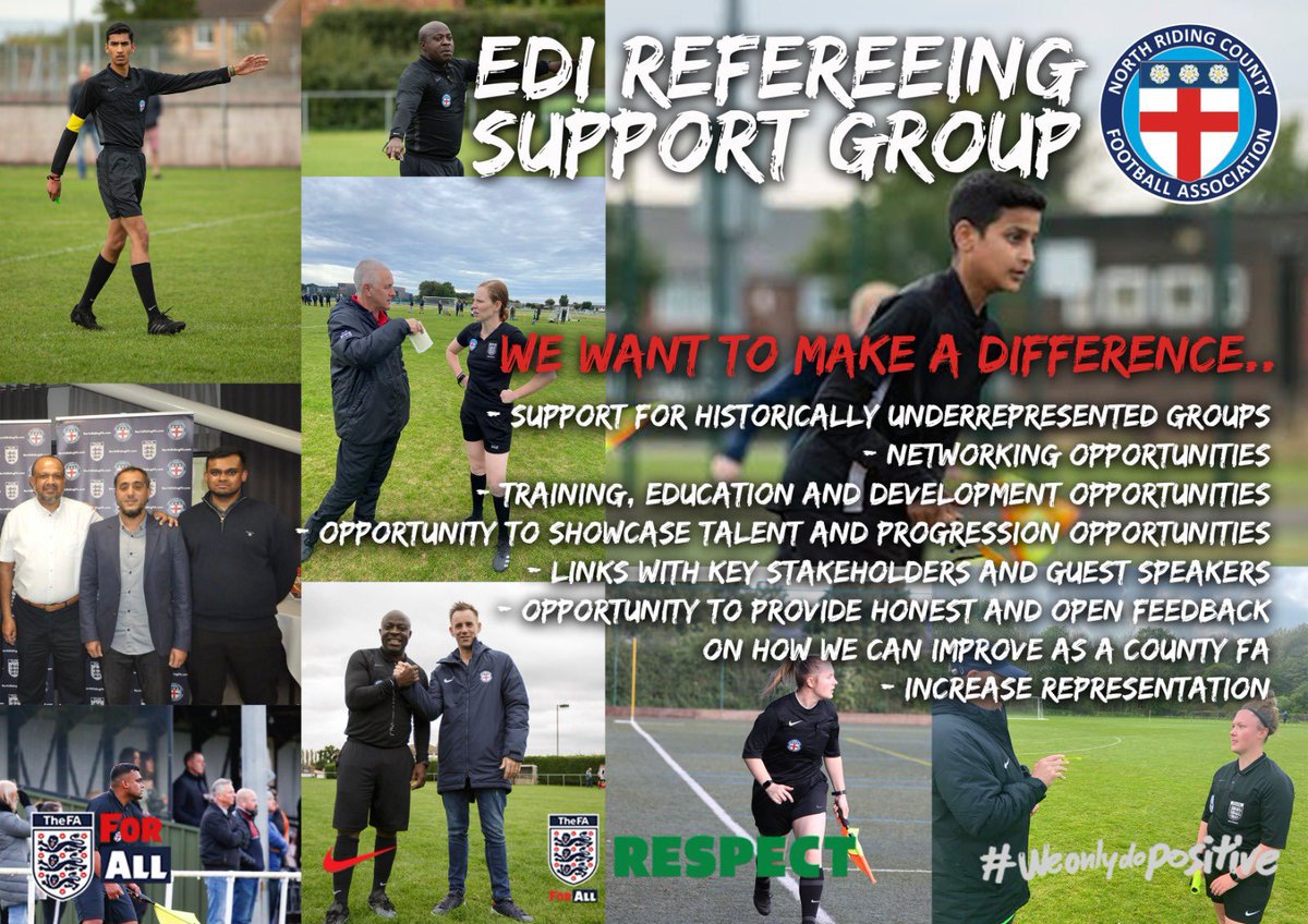NRCFAREFDEV's tweet photo. As part of our ongoing commitment to support @FARefereeing from historically underrepresented groups, this Sunday we will be providing opportunities for our referees to officiate at @Boro Academy fixtures with refereeing coaching support. 

Making a Difference 👊🏽

#NRCFAREFDEV https://t.co/mkokt0a5Dy