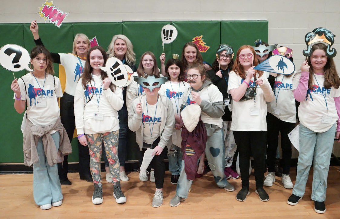 joygiovanini's tweet photo. Feeling so thankful for the collaboration of superheroes who pitched in to make CAPE a success. From the enthusiastic middle school students to the supportive high school volunteers to the empowering educators to the epic community mentors and volunteers… You are game changers! https://t.co/frPeSPRCjV