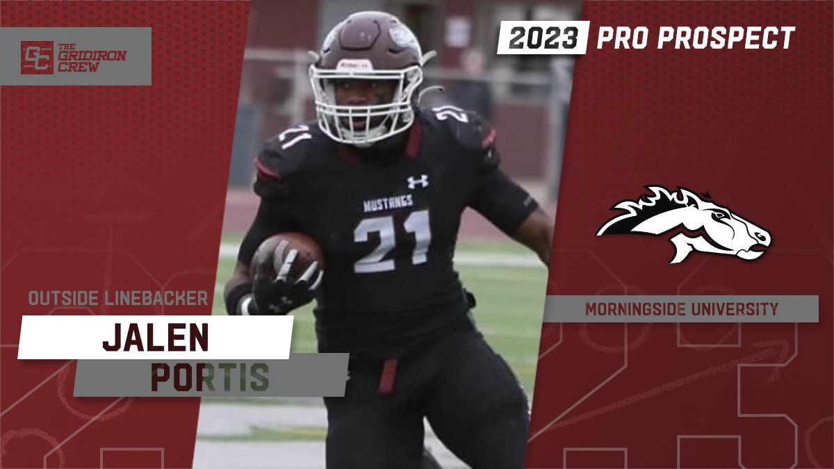⚠️ Attention Pro Scouts, Coaches, and GMs ⚠️

You need to look at 2023 Pro Prospect, Jalen Portis @jdotttt1, an OLB from <a href="/MsideFootball/">Morningside University Football</a>

#2023ProProspect #DraftTwitter #NFLDraft #CFL #XFL #USFL #ProFootball 🏈

👀 See our Interview: thegridironcrew.com/jalen-portis-2…