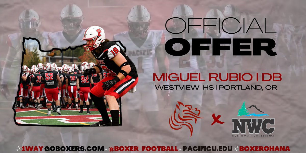 After a great conversation with <a href="/Coach_Gilgan/">Lukkes Gilgan</a> I’m excited to announce that i have received an offer to Pacific University! #GoBoxers #AGTG #Savagenotaverage <a href="/CoachRubidoux/">Coach Rubio</a> <a href="/JustinLeathers/">Coach Leatherman</a> <a href="/Ralph_Lam21/">Ralph_Lam</a> <a href="/ickeywoods83/">Grind Time Fit</a> <a href="/WestviewFootbal/">Westview HS (OR) Football</a> <a href="/WestviewRecruit/">WESTVIEW RECRUITING</a>