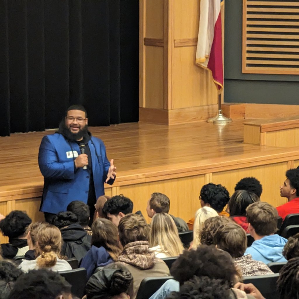 Ricky_Ricebird's tweet image. Thank you, Jonathan Grant Brown, for sharing your story with the students of El Campo High School. #interrupt