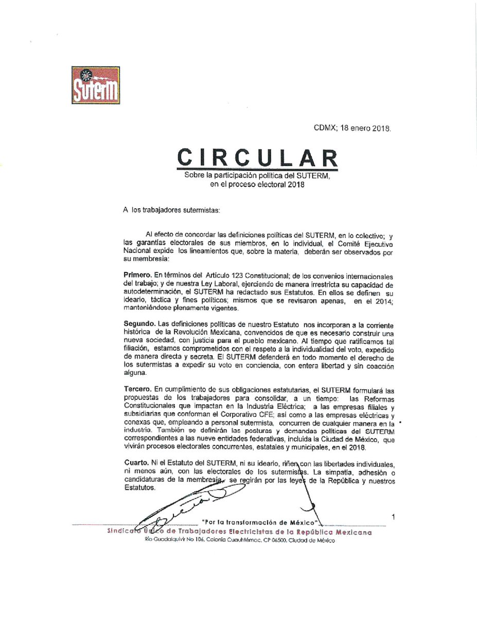 SUTERM_NACIONAL's tweet photo. Comunicado 23 de enero https://t.co/qODmkaH1p8