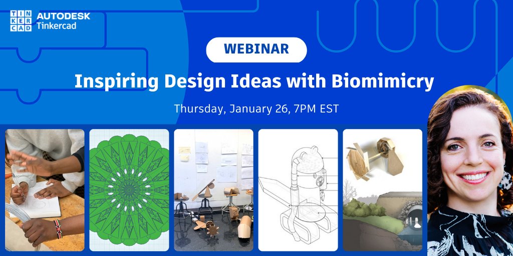 Join us this Thursday, January 26 for the first FREE Teaching with Tinkercad webinar of the year: Inspiring Design Ideas with Biomimicry! Our guest, Rosa Weinberg, will share her Beaver Centered Design project. 

Come on Thursday to learn more!

Register autodesk.zoom.us/webinar/regist…