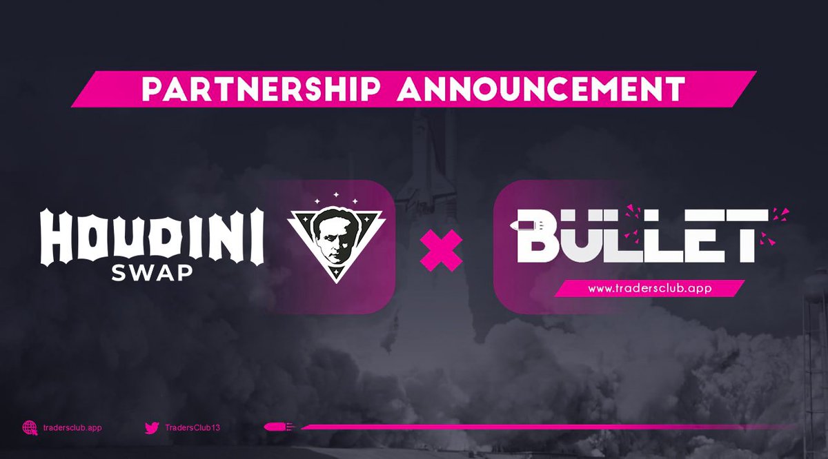 #bulletsniper has partnered with @HoudiniSwap!
As technology partner we are committed to mutual growth and expand! 
#bulletapp will use HoudiniSwap and include it for Anonymous Swaps, Deposits and Withdrawals!
$BLT & $POOF - the magic happens!
#Crypto #staysafu #CryptoNews #defi
