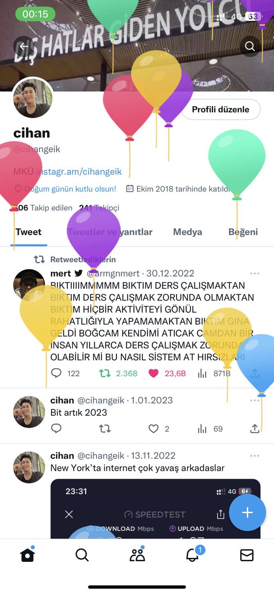 Profilde balon uçuyo şaka mı bu