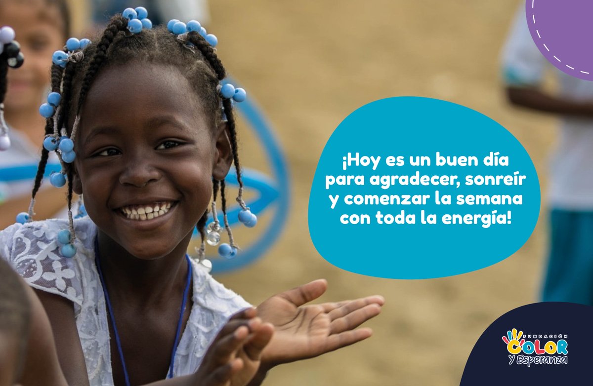 ColorFundacion's tweet photo. Te deseamos una #felizsemana.

#funcoes #felizlunes #Colombia #frasedeldia #color #esperanza #unguía #chocó #FelizInicioDeSemana #FelizDia https://t.co/npEiiyEaLf