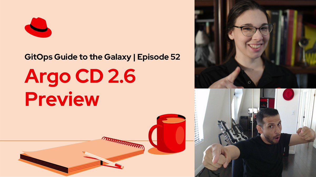 This week on #GitOps Guide to the Galaxy, <a href="/Int2Caffeinate/">CaffeinatedIntegrations</a> and I go over the #ArgoCD v2.6 release candidate! Join us as we explore all the cool stuff that's coming to Argo CD! Thurs Jan 26th at 3pm ET. #Kubernetes #DevOps #CICD | red.ht/gitops