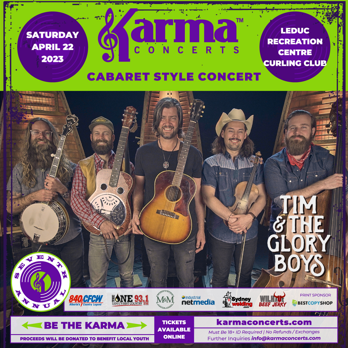 Have you heard these guys yet? 🤠👍 You just gotta check them out! Tim &amp; The Glory Boys! 

We are so excited that they are the headliner for our April concert! 😎 Visit our website for all the details! bit.ly/3IJaIYA

#KarmaConcerts #Leduc #bethekarma