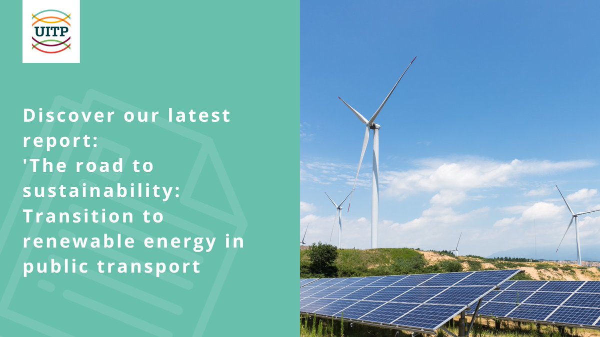 Want to know how public transport is going green?
🍃🌍☀️🚄🚍

📝Check out UITP's new report on transitioning to #RenewableEnergy!

Learn about the challenges &amp; opportunities. Get the report ➡️ uitp.org/news/guidance-… #sustainability #renewableenergy #publictransport