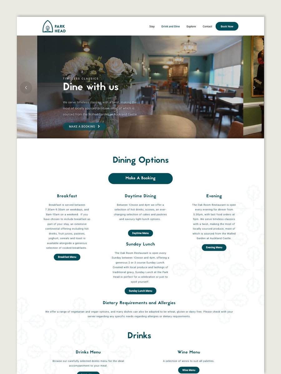 curious12design's tweet photo. The @theparkheadhotel website was a joy to work on, we’re amazed at the transformation and cannot wait to pop round for a wholesome C12 lunch when they open up at the beginning of Feb! (1/2) https://t.co/FqZ6KVh4AZ
