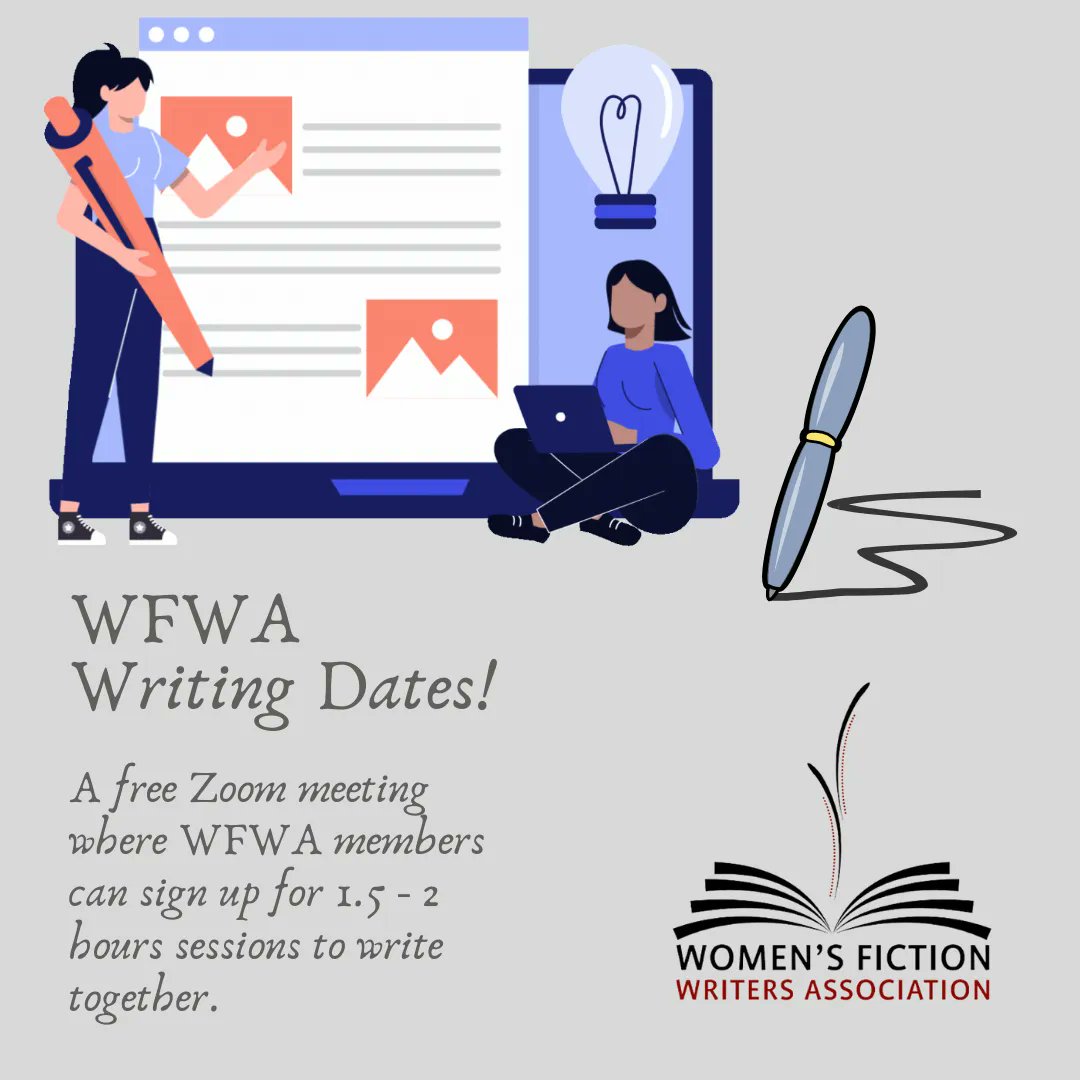WF_Writers's tweet image. Did you know about the WFWA Writing Dates?

They are a free Zoom meeting where WFWA members can sign up for 1.5 - 2 hours sessions to write together.

Learn more and sign up: buff.ly/3X0kxFx 

#writingdate #writein #zoommeeting #amwriting #womensfiction #wfwa #writerslife