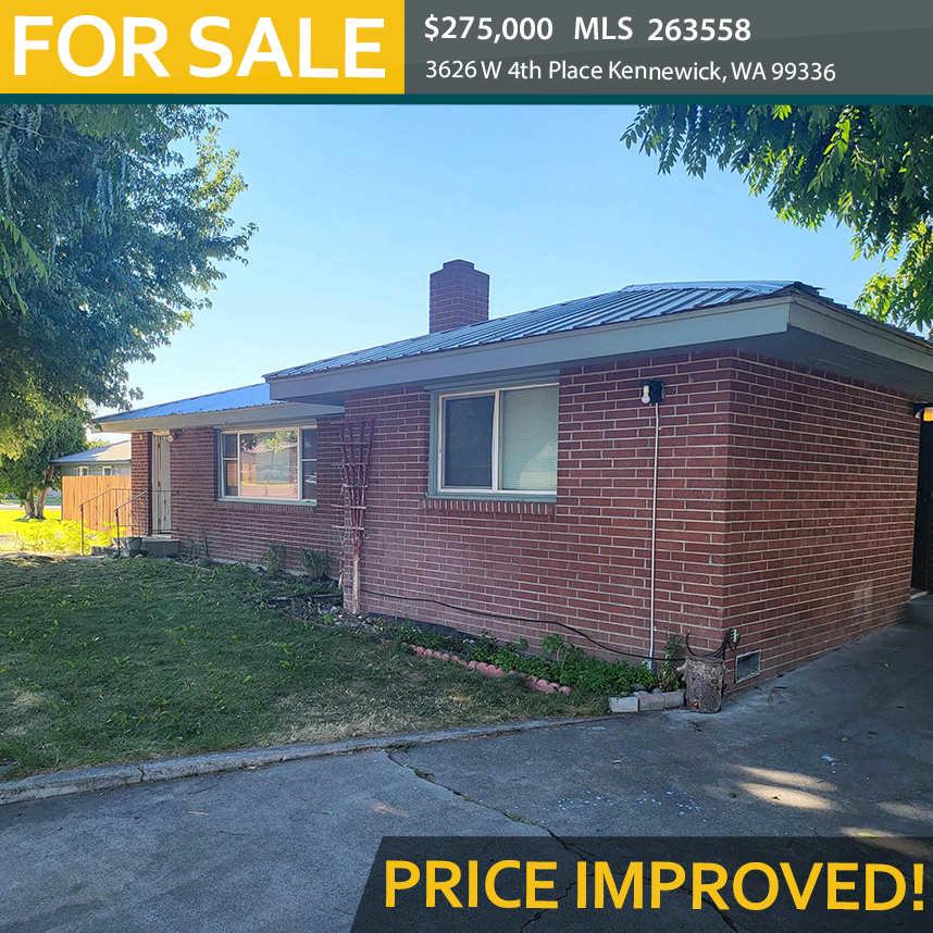 EverStar_Realty's tweet image. Price Improved on this Kennewick estate-sale! See this 1.8K sqft brick home offering 3 Beds, 1 Bath, an unf. basement brimming with potential and a large garden today! bit.ly/3626W4th $275,000 MLS 263558

#tricitiesrealestate #priceimproved #homeforsale #kennewick