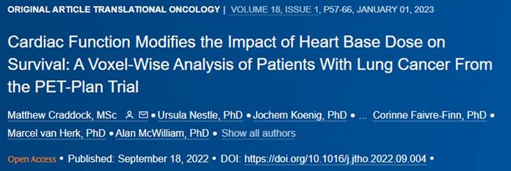 This #openaccess study presents a voxel-wise dosimetric analysis of the PET-Plan trial dataset seeking to validate the impact of heart base dose on OS. The authors are the first to include a quantitative metric of baseline cardiac function in the analysis: bit.ly/3X2DZSa