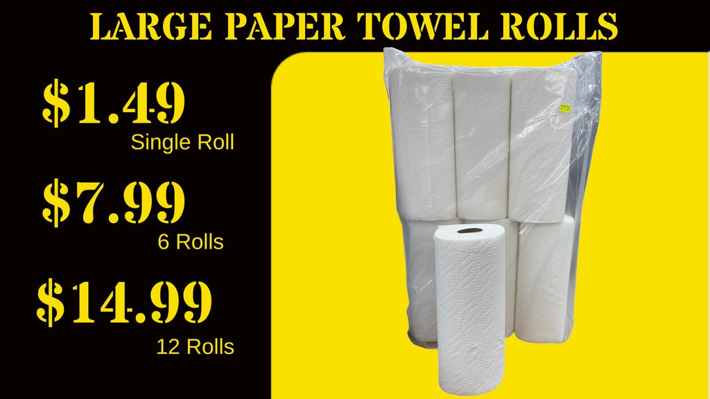 CambSurplus's tweet photo. Large Rolls of Paper Towel
Single Roll - $1.49
6 Rolls - $7.99
12 Rolls - $14.99
#cambridge #downtowncambridge #waterloo #kitchener #guelph #surplus #deals #save #likeforlike #waterlooregion #speedriver https://t.co/jpdaYrskrj