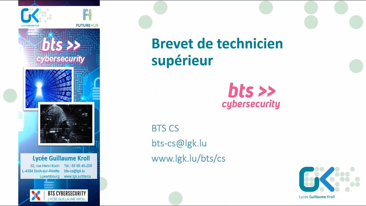 cybergeeksbts's tweet photo. BTS Cybersecurity at Lycée Guillaume Kroll: 
A challenging and exciting field of study! 
Join us for hands-on &amp; theoretical education, become a cyber expert today!
#btscybersecurity #cyber #cybersecurity #LGK #LycéeGuillaumeKroll #BTS #future #IT https://t.co/leP8ulOXbk