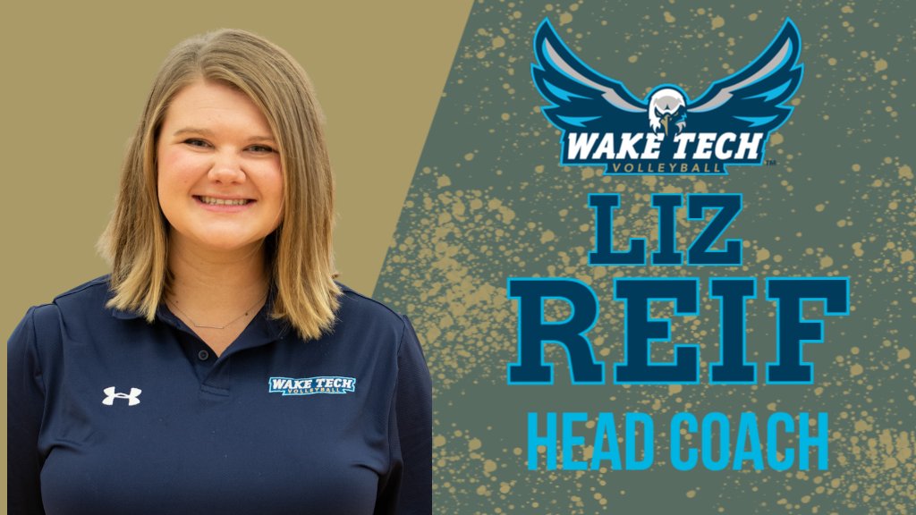 waketechsports's tweet photo. [NEWS] Wake Tech elevates Liz Reif to Head Volleyball Coach. Former assistant coach and #WakeTech alumnae promoted to head coach of the Eagle court volleyball program. 
🔗https://t.co/dQroaMwI6L https://t.co/DptCuEuHrI