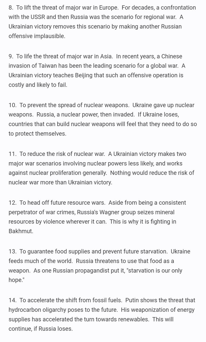 Gerashchenko_en's tweet photo. As always, @TimothyDSnyder is spot-on, listing 15 reasons why the world needs Ukrainian Victory.

Which one resonates with you the most? (Expand screenshots to read).

Source: https://t.co/m47OiJCXFp https://t.co/g4bhJKPc3F