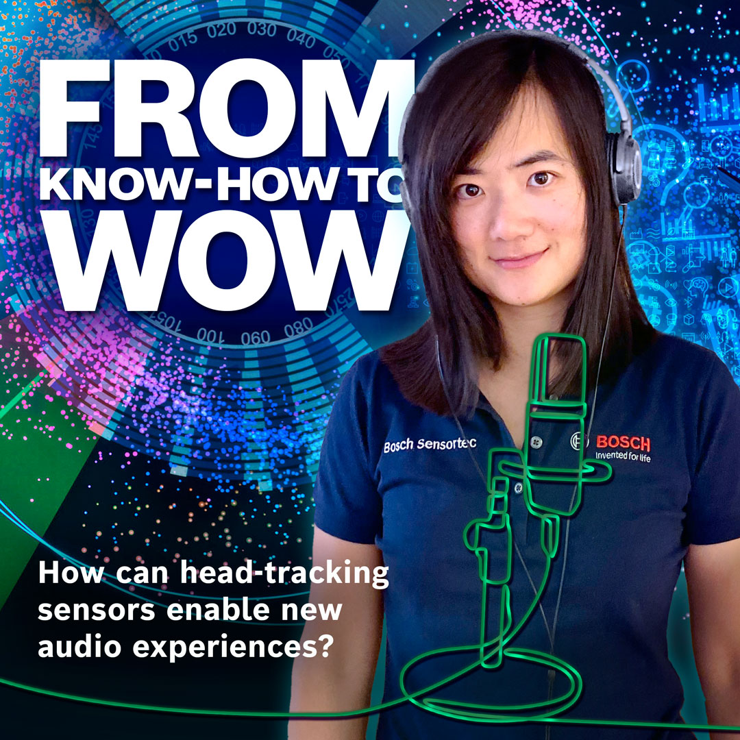 BoschMEMS's tweet image. Grab your headphones for the From KNOW-HOW to WOW #podcast - The topic is head-tracking technology in #hearables. 🎧 Whit it is Ye Lu, aka Kimmi, from Bosch Sensortec, who has developed the #headtracking feature in our BHI360 smart #sensor: bit.ly/3HlZf05