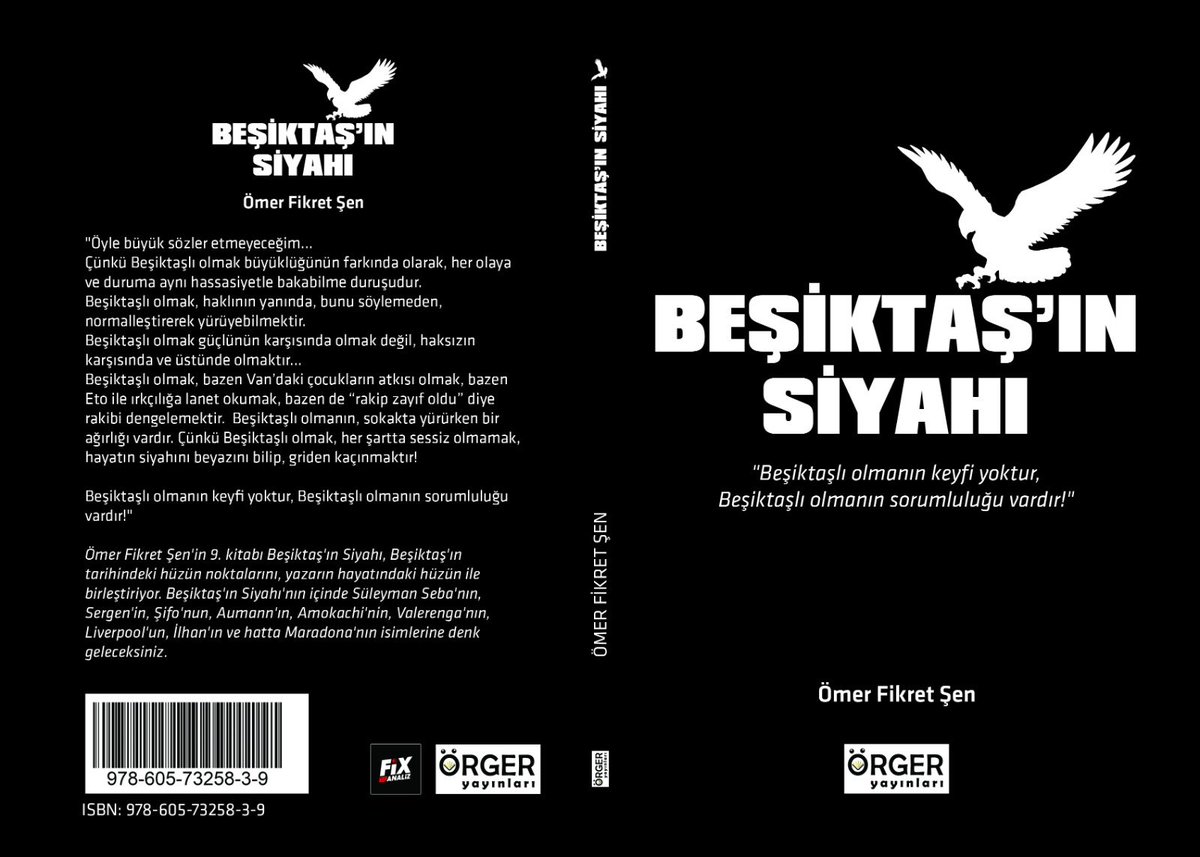 Herkese merhabalar! 

Uzun zamandır üzerine çalıştığım “Beşiktaş'ın Siyahı” kitabım çıktı. Beşiktaşımızın yakın tarihindeki dönüm noktalarını bir taraftar gözü ile yazdığım kitabım artık sizindir! 

Paylaşım desteği verirseniz, çok sevinirim. 

kitapyurdu.com/kitap/besiktas…