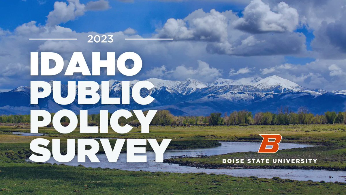 The eighth annual Idaho Public Policy Survey, conducted by <a href="/idaho_policy/">Idaho Policy Institute</a> <a href="/BoiseStateSPS/">Boise State School of Public Service</a> researchers, is now available to the public.

➡️ boisestate.edu/sps/2023-idaho… 
#BoiseState #IDpol #IDleg