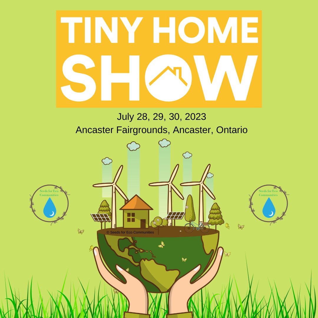S_F_E_C_'s tweet photo. SAVE THE DATE! Friday July 28, 29 and 30 2023 - for this year’s Tiny Home Show at the Ancaster Fairgrounds in Ancaster, Ontario!
SFEC will be there with our information sharing booth and smiling faces!
#SFEC #futuregenerations #ecovillage #tinyhomebuilders #tinyliving https://t.co/kpNTFauLKh