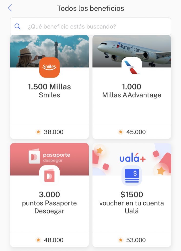 El mejor programa del fidelidad de Argentina está en <a href="/uala_arg/">Ualá Argentina</a>: con cada compra <a href="/Mastercard/">Mastercard</a> o QR, venta de Bis, seguro, recarga o pago de servicios ganás millas <a href="/AmericanAir/">americanair</a>, <a href="/SmilesOficialAR/">Smiles Argentina</a>, cashback en cuenta, pasaporte <a href="/Despegar/">Despegar</a>, <a href="/Tinder/">Tinder</a>, <a href="/Xbox/">Xbox</a>, o mucho más! Mejor. 💪