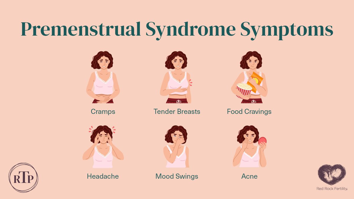 PMS, or Premenstrual Syndrome, is a collection of symptoms such as tender breasts &amp; food cravings that regularly occur before menstruating. 

Learn more about the symptoms you may experience through your ovulation cycle here: bit.ly/3G9Xbb0

#RRFCRealTimePregnancy