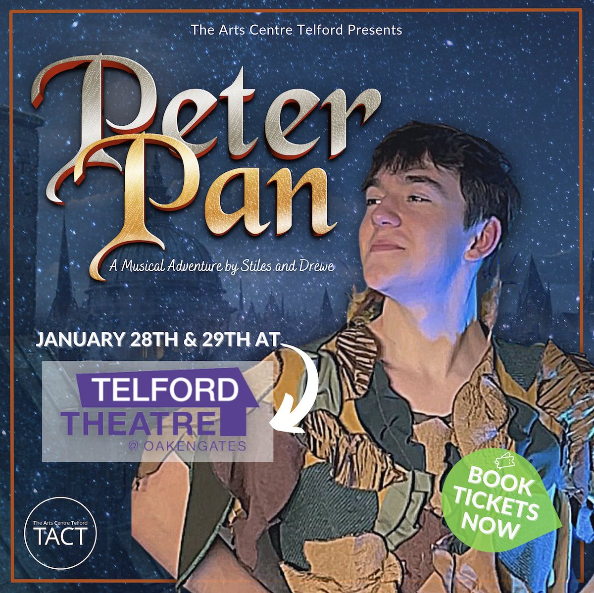 BOOK NOW: <a href="/TheArtsCentreTe/">TheArtsCentreTelford</a> bring the magical story of Peter Pan to <a href="/TelfordTheatre/">Telford Theatre</a> on 28 and 29 January. 🧚🏼‍♂️

Expect to see the familiar faces of the classic story weaved into a fast-paced drama, with twists and turns enhanced by amazing music.

Book here: bit.ly/3XTuHZd