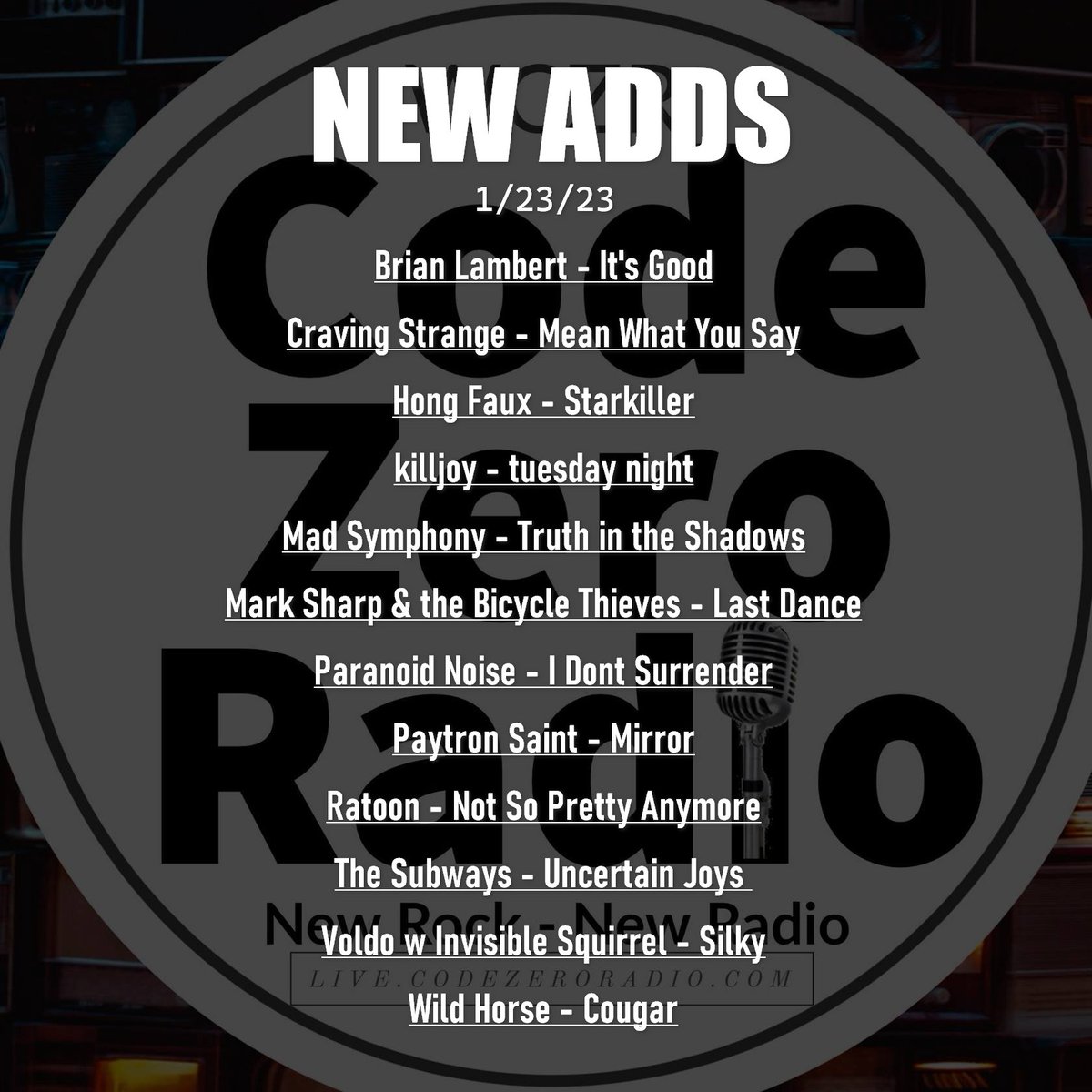 The latest adds to grace our rotation, provide salvation and heart palpitations in our church of rock and roll. 
Now in rotation, featured all week on Fresh Rocks at 1 pm/7 pm GMT as well as select live shows. Here come the hashtags...
 #andriod  #Nobex  #rotation #iPhone  #app