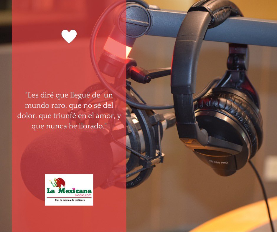 ¡ Feliz Lunes ! ❤️ Comenzando la semana con buena música 🎶, 
“Les diré que llegue de un mundo raro, que no sé del dolor, que triunfe en el amor, y que nunca he llorado. 
#RegionalMexicano #LaMexicanaRadio #Musica #Utah #SaltLakeCity 
lamexicanaradio.com 🎙️