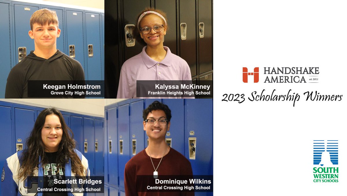 SWCSD's tweet photo. Congratulations to these @SWCSD high school students who recently have been named recipients of the 2023 Handshake America (HA) scholarship! HA creates life-coaching relationships w/student-athletes to prepare them for success and inspire them to influence others. #SWCSDProud https://t.co/u9O29WEFEu