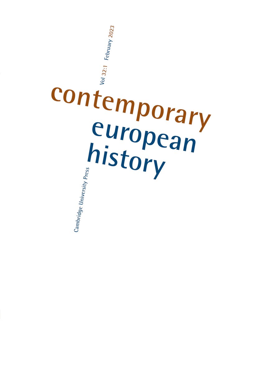 I wrote an essay on THE POLITICAL ROLE OF THE HISTORIAN for the new issue of Contemporary European History (No Paywall):
doi.org/10.1017/S09607…