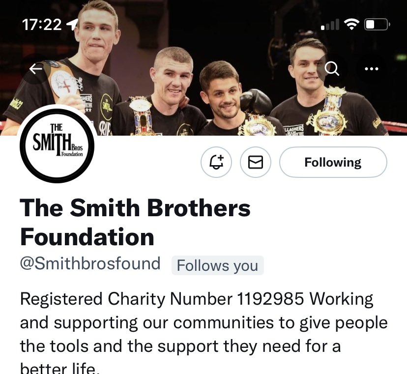 Please do follow @Smithbrosfound  to keep up to date with news on the team Smith brothers foundation . Working in the community. 👍