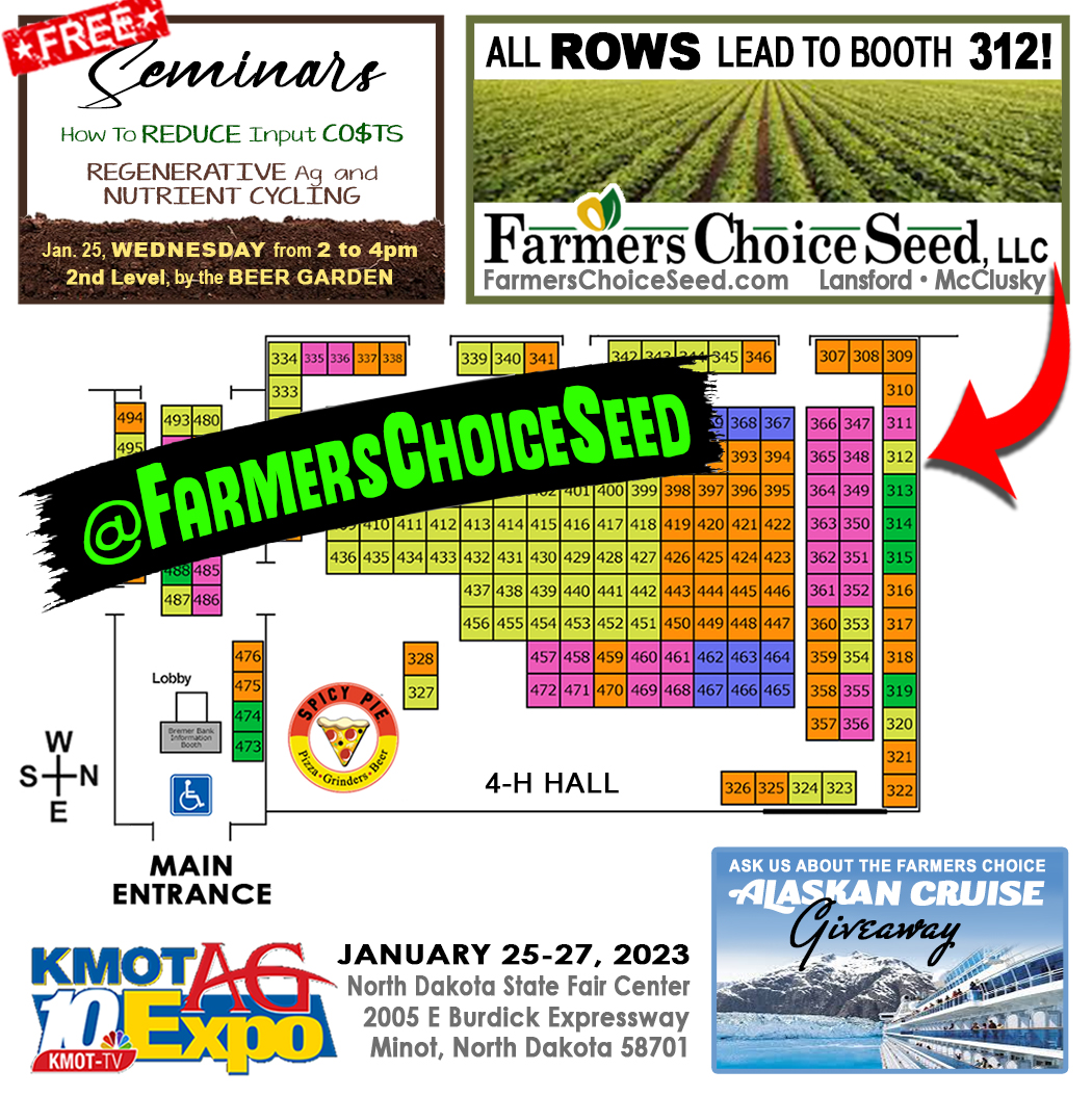 farmerschoicend's tweet photo. ALL ROWS LEAD TO BOOTH 312 THIS WEEK AT THE MINOT AG EXPO!
#kmotagexpo #farmerschoiceseeds #FarmersChoiceND #goldenharvestnd #GoldenHarvest #Enogen #AgConcepts #AgXplore #QLFAgronomy #enogen4energy https://t.co/sS7e3FmWj7